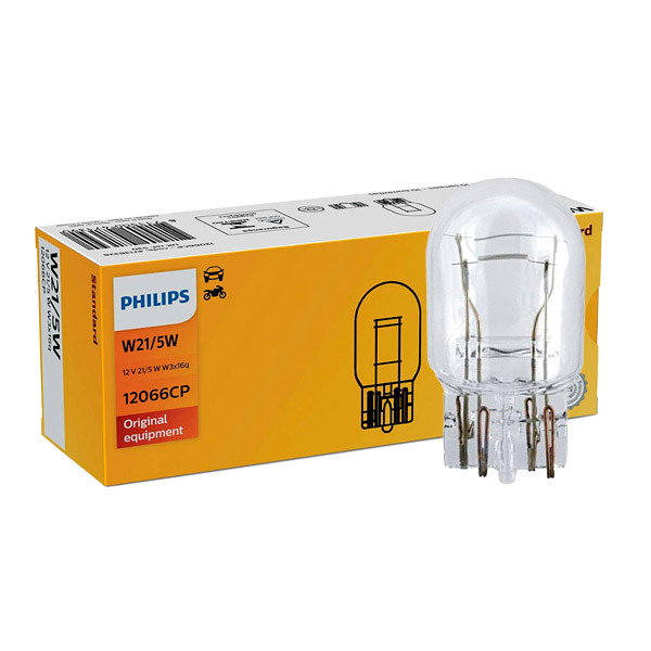 Philips Standard Signaling Lamp Bulb, W21/5W, 12 Volts, 21/5 Watts, 12066CP  - UPC: 8711500471390