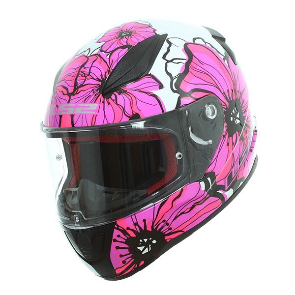 LS2 LS2Â Casco ff353Â Rapid Poppies Casco Integrale motociclo Pink Donna parete 
