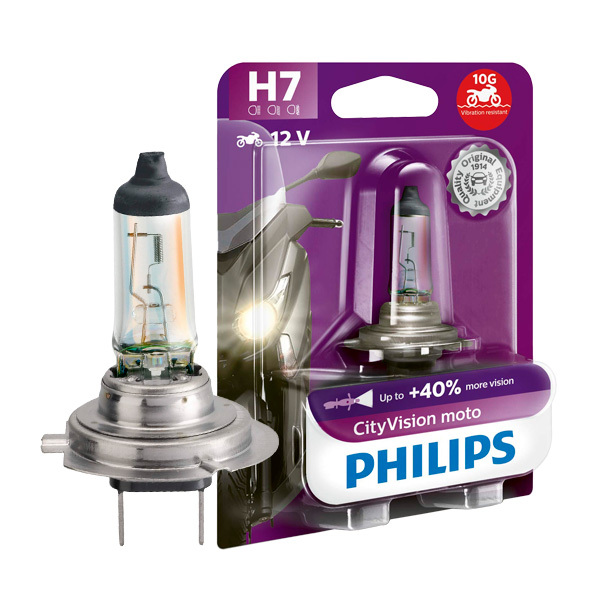 Lampada Faro Moto Philips H7 Alogena Crystalvision 12V 55W